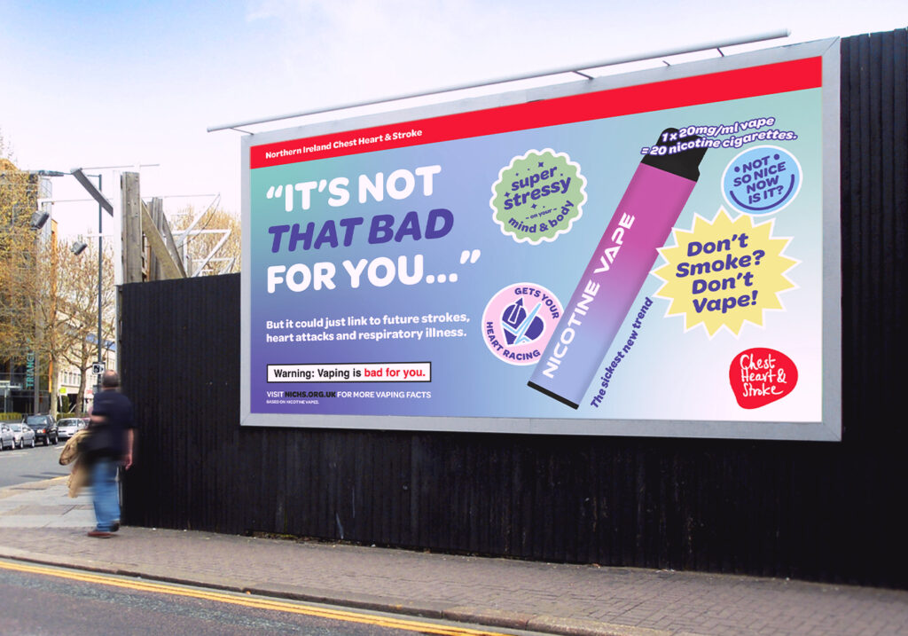 Billboard with anti-vaping ad