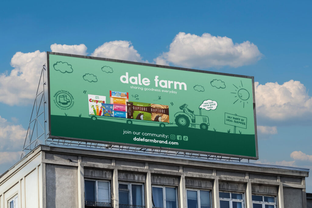 Dale Farm outdoor advertising on a billboard